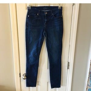 Like New Dark Blue Lucky Brand Brooke Skinny Ankle Jeans, Size 4, 27 inseam